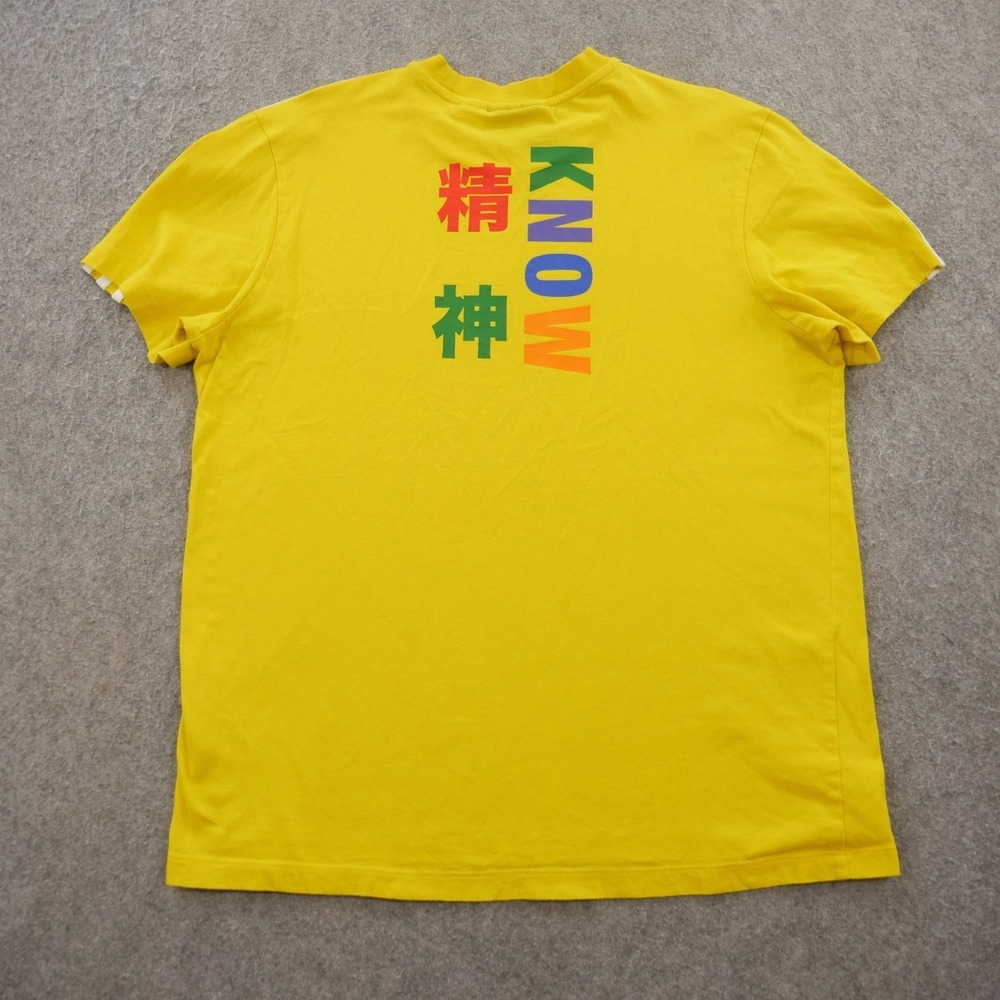 Adidas x Pharrell Williams Top Womens Medium Yellow Shirt Hu Human Graphic Print - Picture 2 of 11